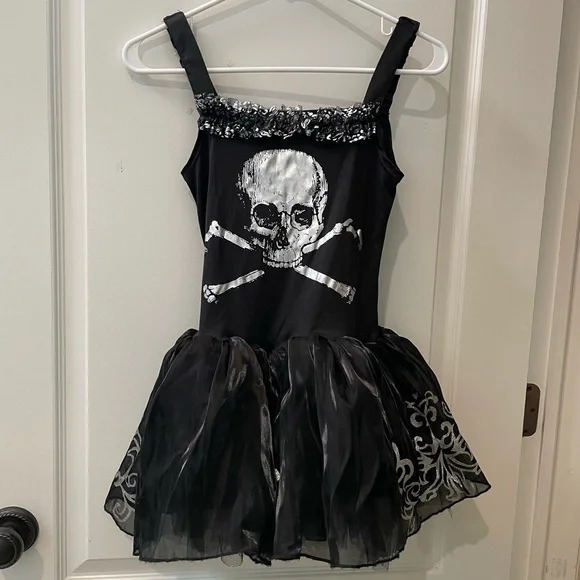 Zombie Ballerina Halloween Costume For Girls - Extra Large Size, Includes Tattered Dress, Crown, And Footless Tights By Amscan